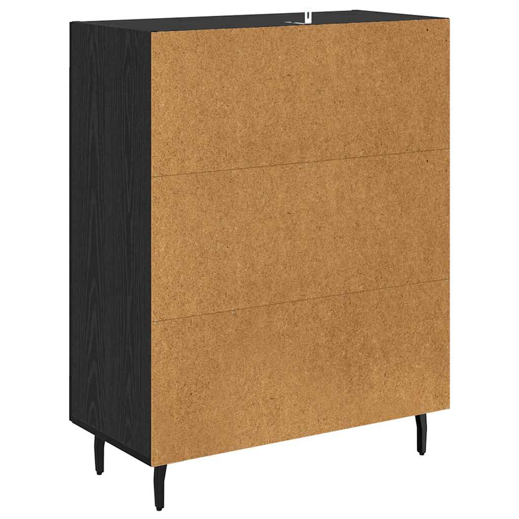 Bufet Stejar Negru 69,5 x 34 x 90 cm Lemn Ingineresc si Fier — imaginea 9