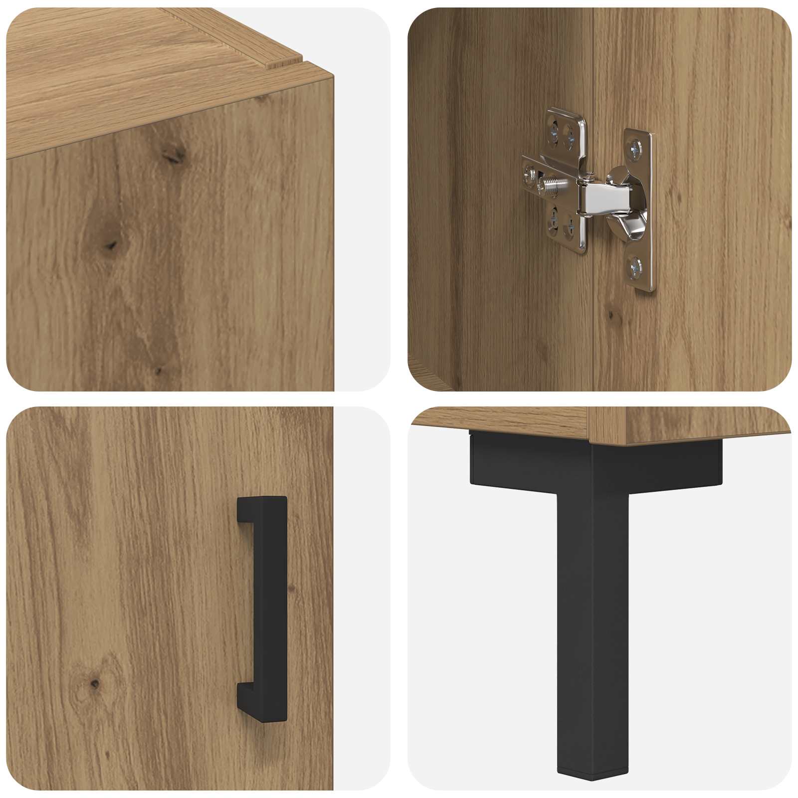 Bufet Stejar Artizanal 69,5 x 34 x 180 cm Lemn compozit — imaginea 11