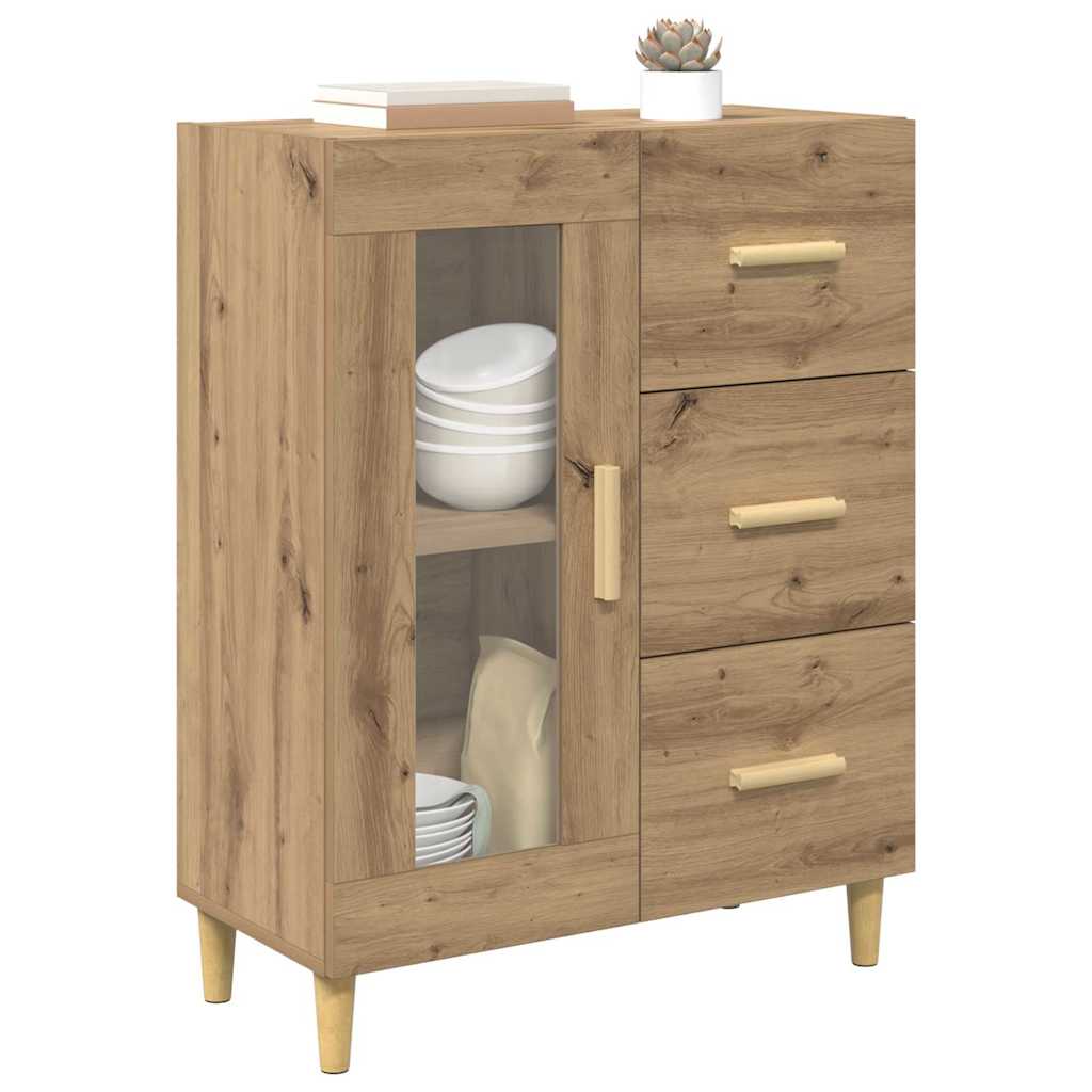 Bufet Stejar Artizanal 69,5 x 34 x 90 cm Lemn compozit — imaginea 4
