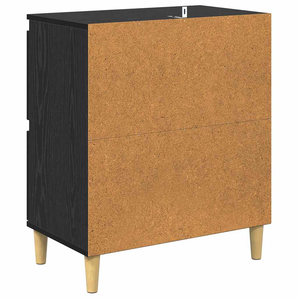 Bufet Stejar Negru 60 x 35 x 70 cm Lemn compozit — imaginea 9