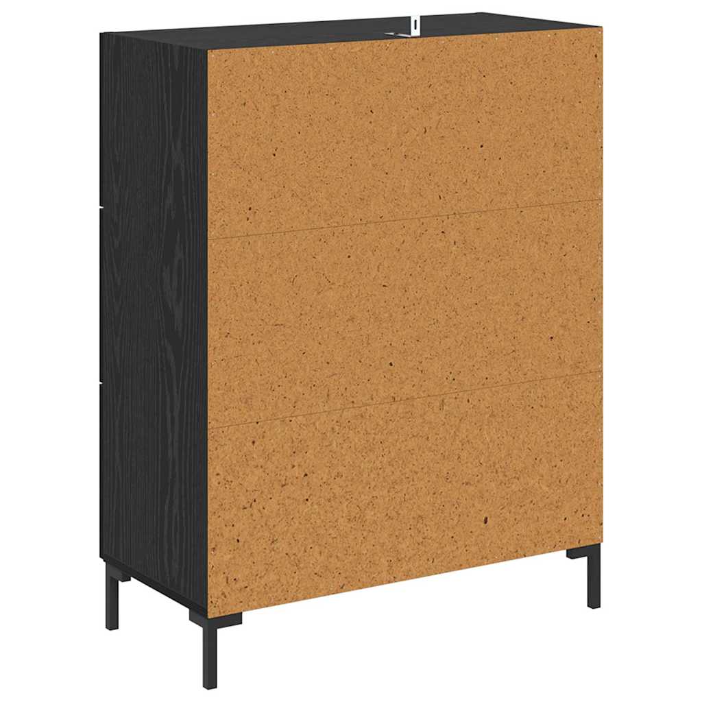 Bufet Stejar Negru 69,5 x 34 x 90 cm Lemn Ingineresc si Fier — imaginea 9