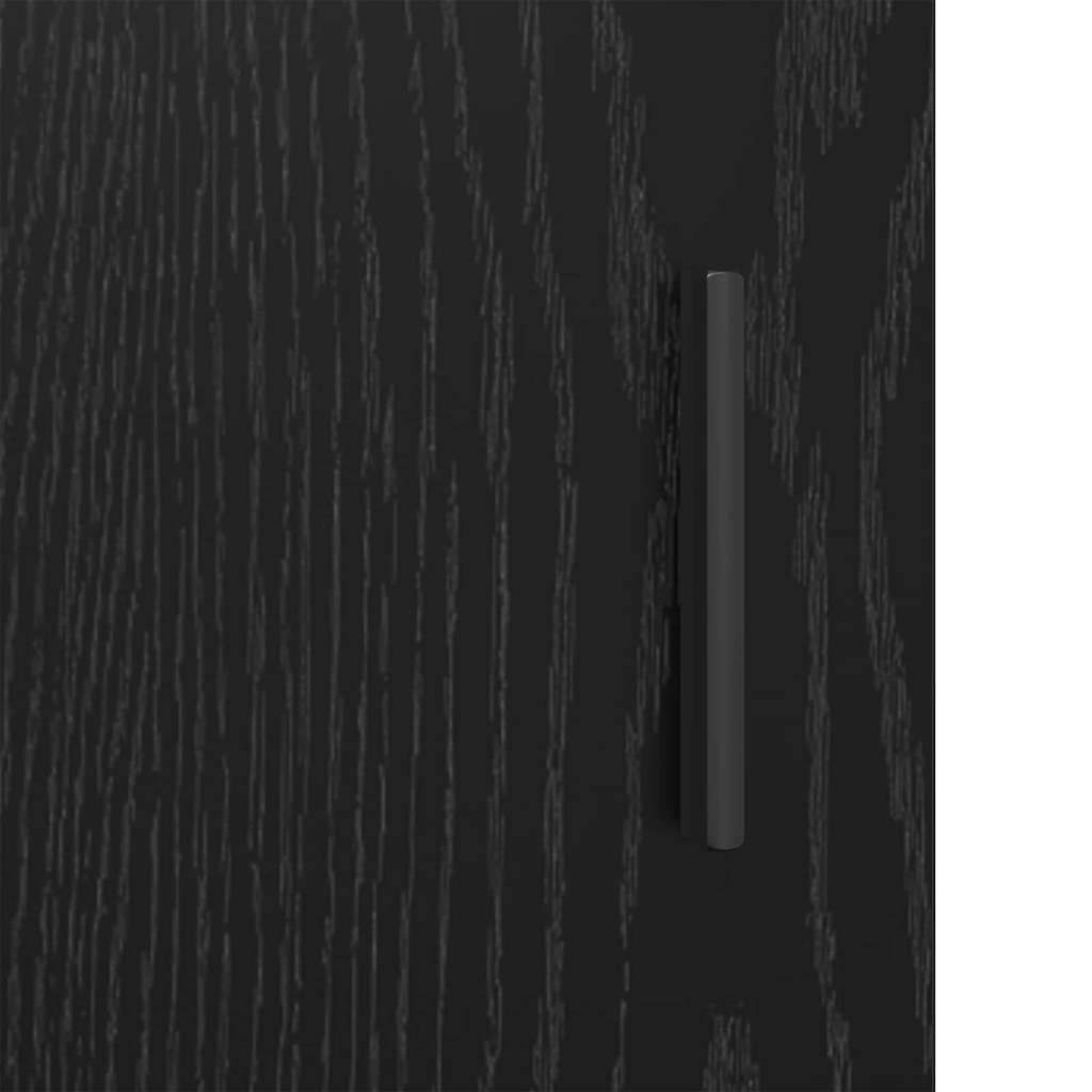 Bufet Stejar Negru 69,5 x 34 x 90 cm Lemn Ingineresc si Fier — imaginea 11