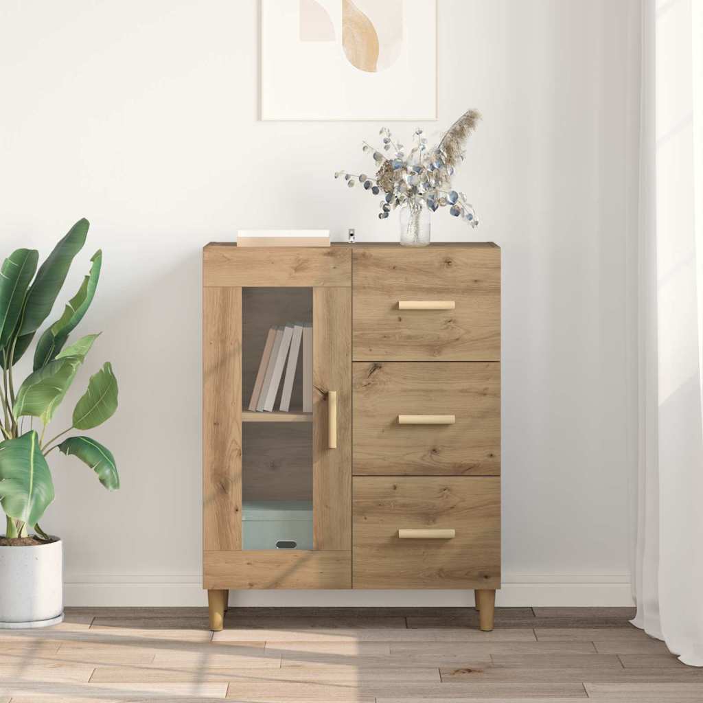 Bufet Stejar Artizanal 69,5 x 34 x 90 cm Lemn compozit — imaginea 5