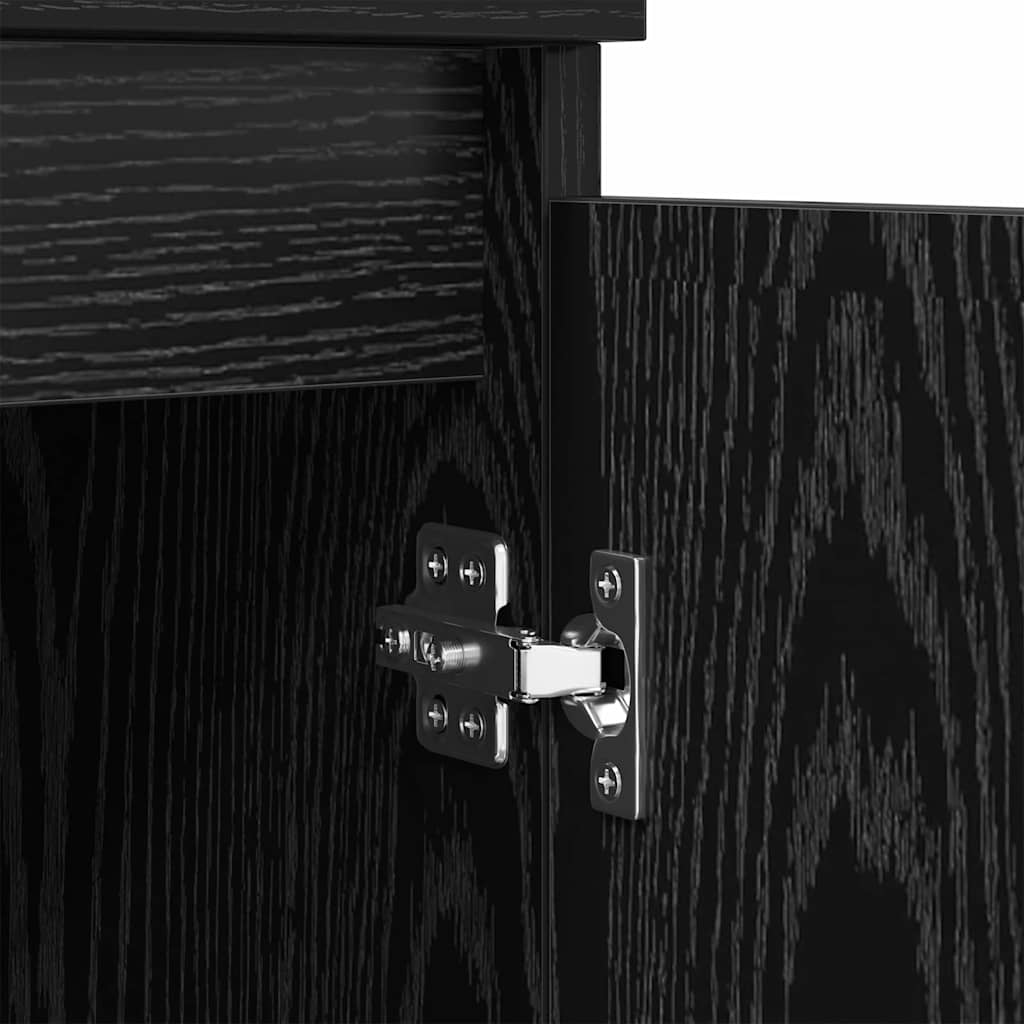Bufet Stejar Negru 60 x 35 x 70 cm Lemn compozit — imaginea 10
