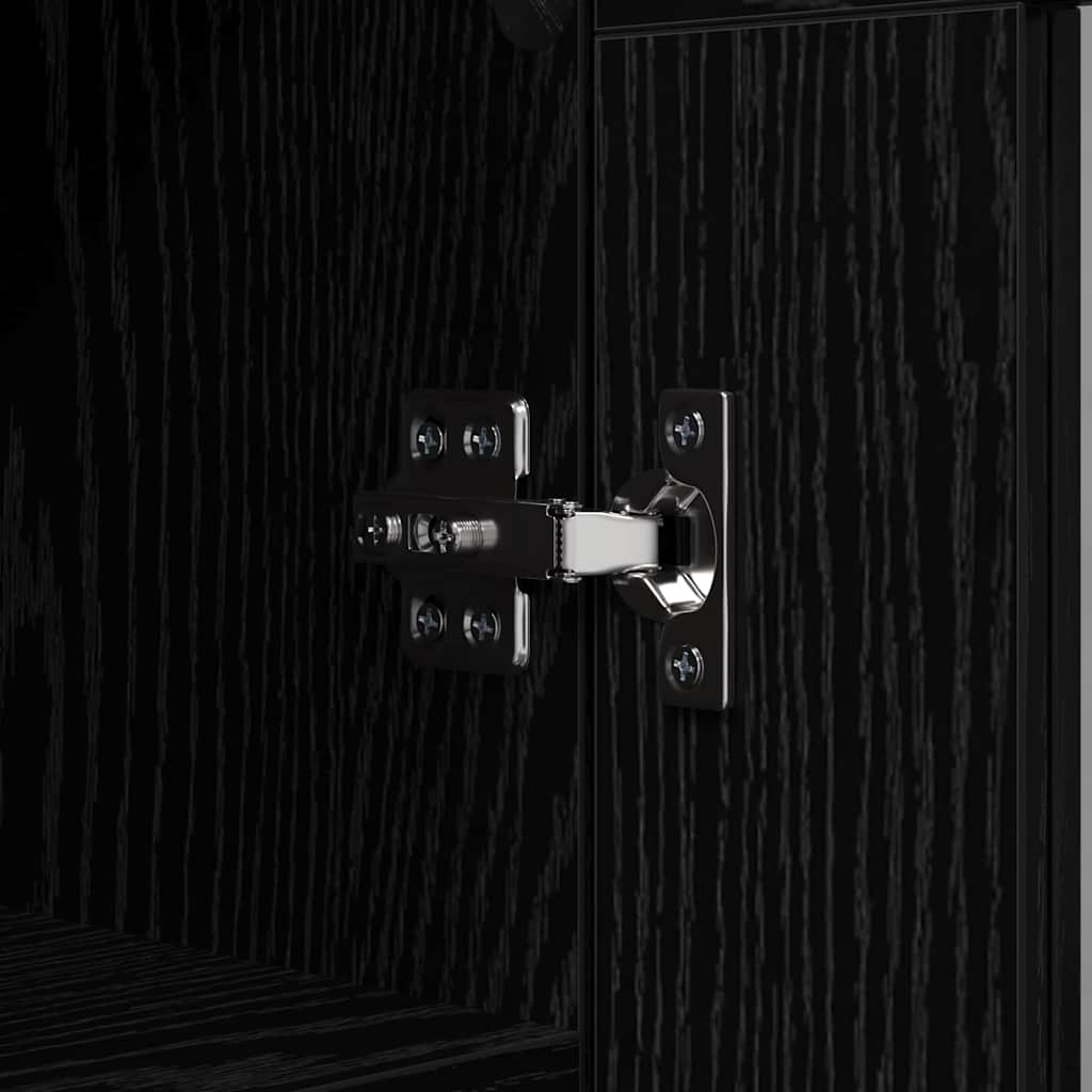 Bufet Stejar Negru 69,5 x 34 x 90 cm Lemn Ingineresc si Fier — imaginea 10