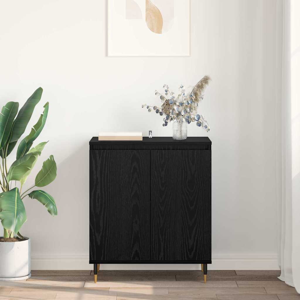 Bufet Stejar Negru 60 x 35 x 70 cm Lemn compozit — imaginea 5