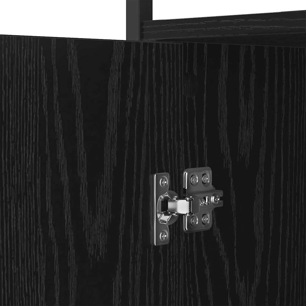 Bufet Stejar Negru 100 x 35 x 80 cm Lemn compozit — imaginea 10