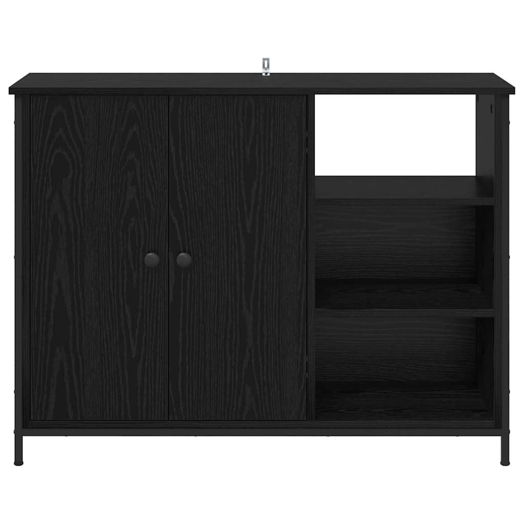 Bufet Stejar Negru 100 x 33 x 75 cm Lemn compozit — imaginea 7