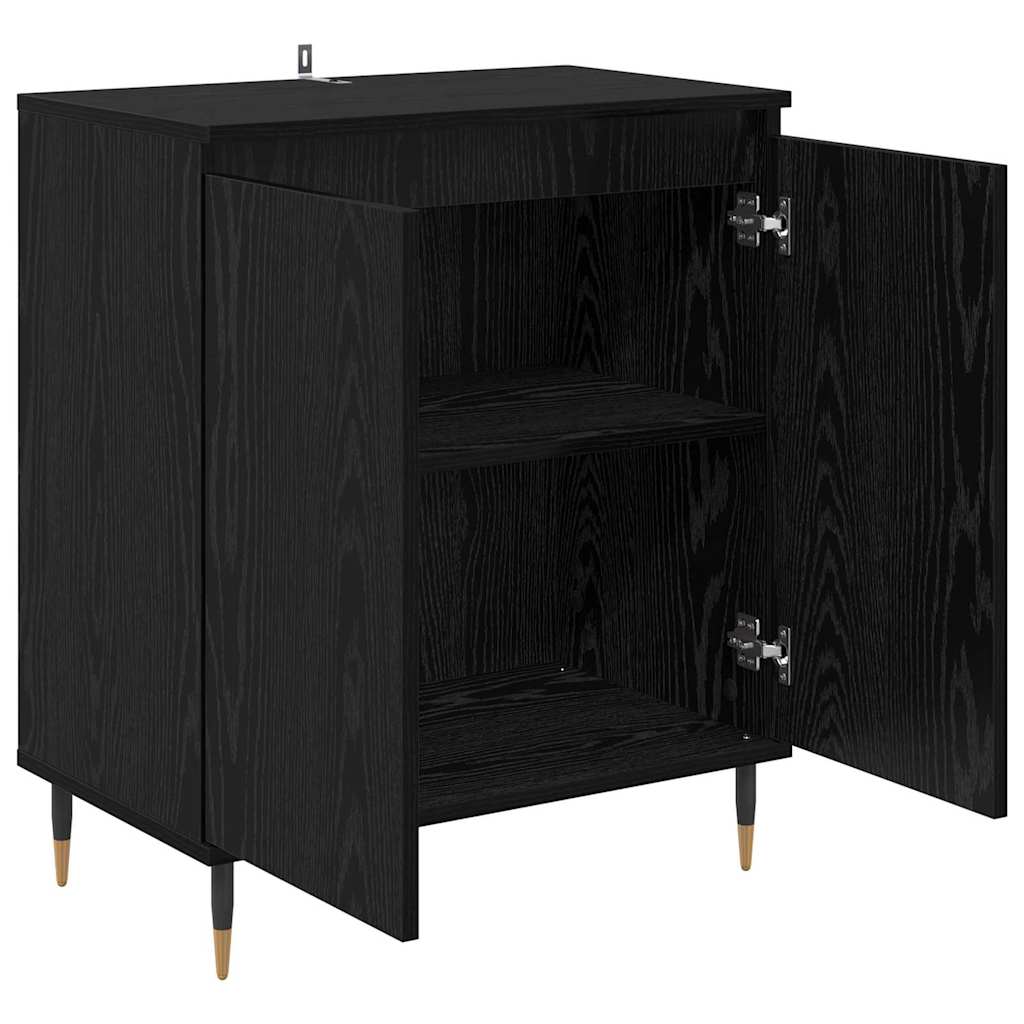 Bufet Stejar Negru 60 x 35 x 70 cm Lemn compozit — imaginea 6