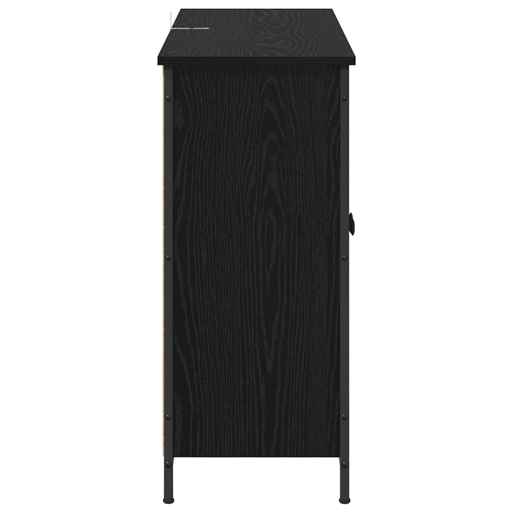 Bufet Stejar Negru 100 x 33 x 75 cm Lemn compozit — imaginea 8