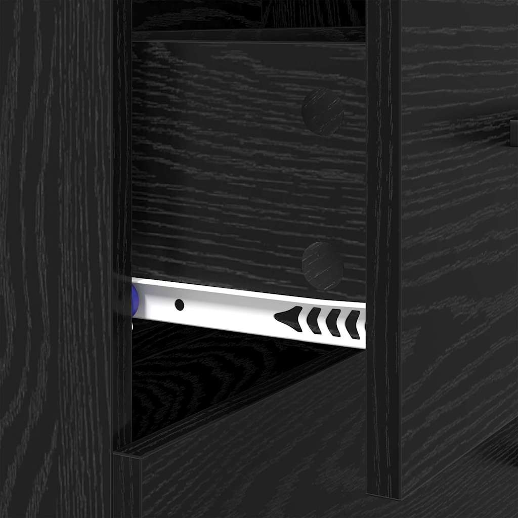 Bufet Stejar Negru 69,5 x 34 x 90 cm Lemn Ingineresc si Fier — imaginea 12