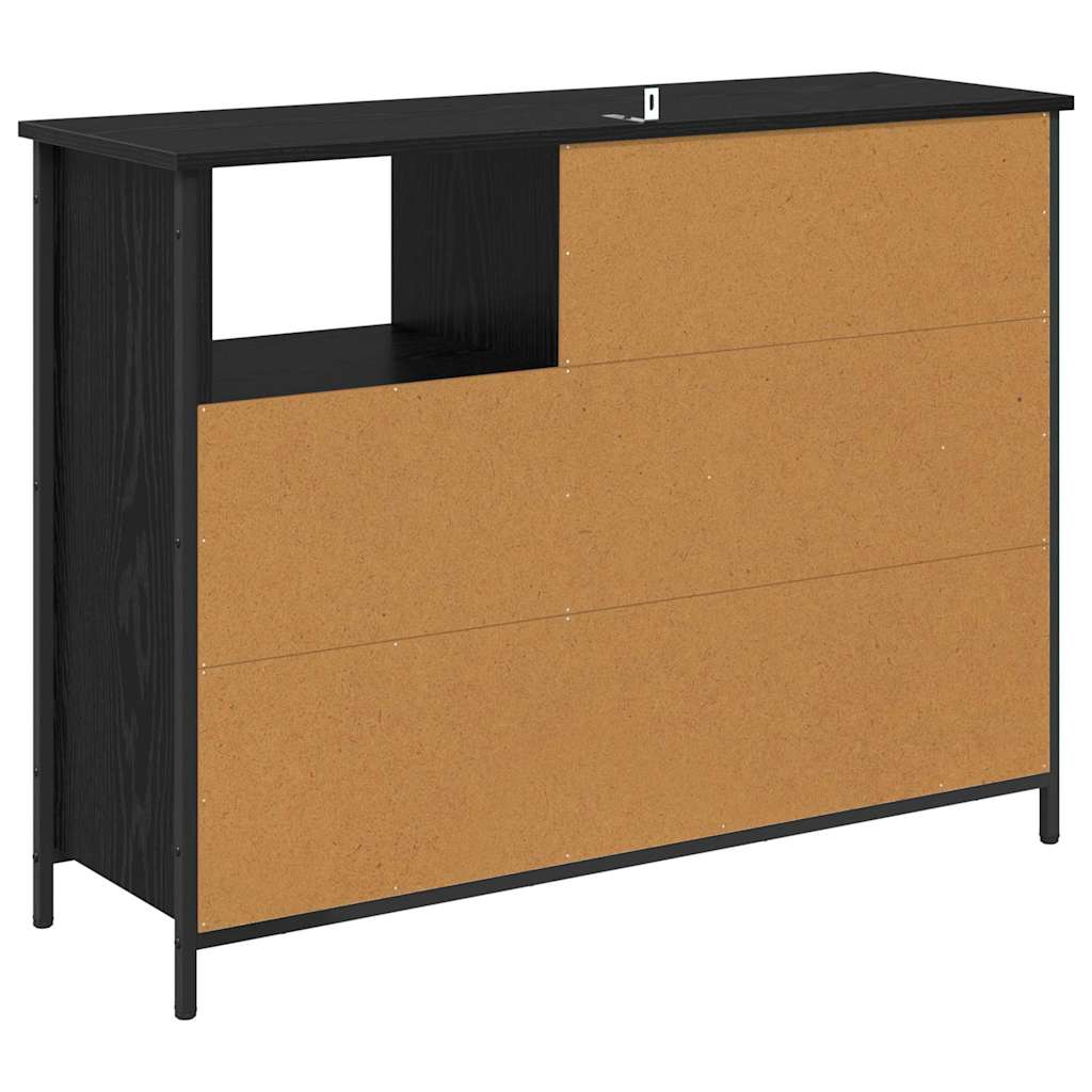 Bufet Stejar Negru 100 x 33 x 75 cm Lemn compozit — imaginea 9