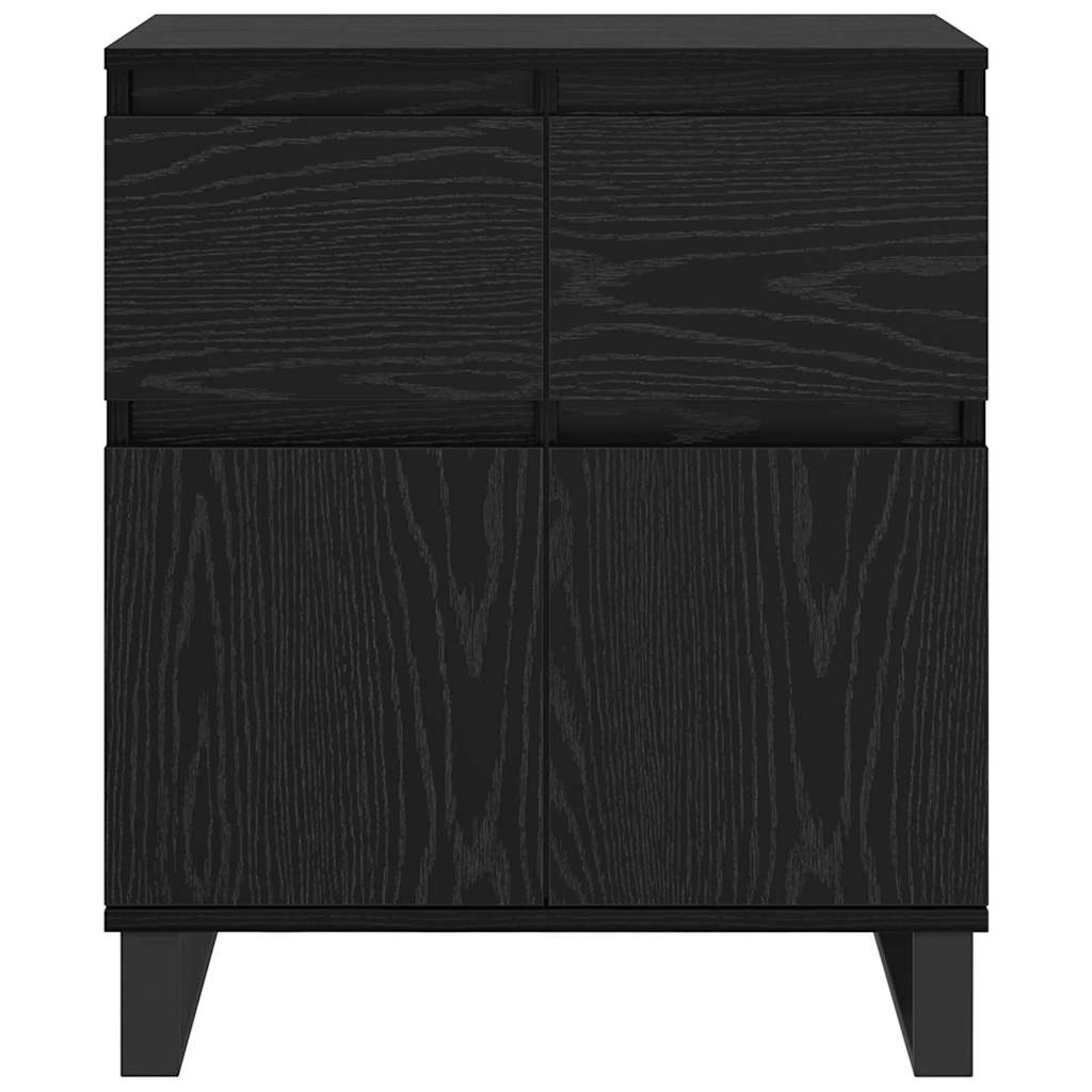 Bufet Stejar Negru 60 x 35 x 70 cm Lemn Ingineresc si Fier — imaginea 7