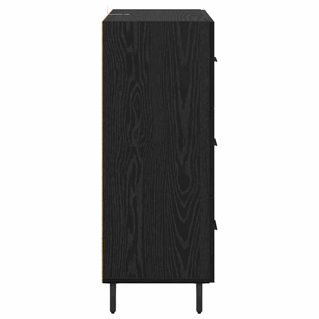 Bufet Stejar Negru 69,5 x 34 x 90 cm Lemn Ingineresc si Fier — imaginea 8