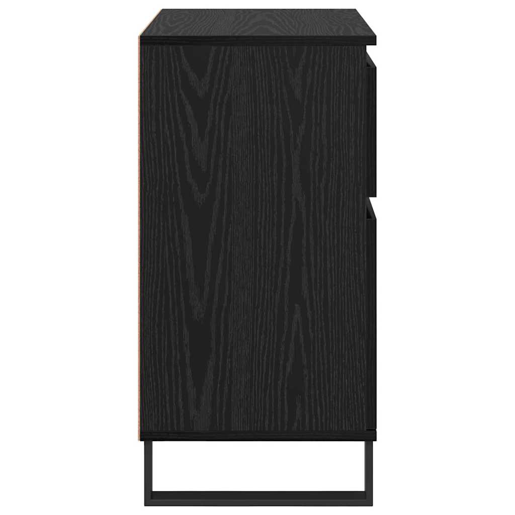 Bufet Stejar Negru 60 x 35 x 70 cm Lemn Ingineresc si Fier — imaginea 8
