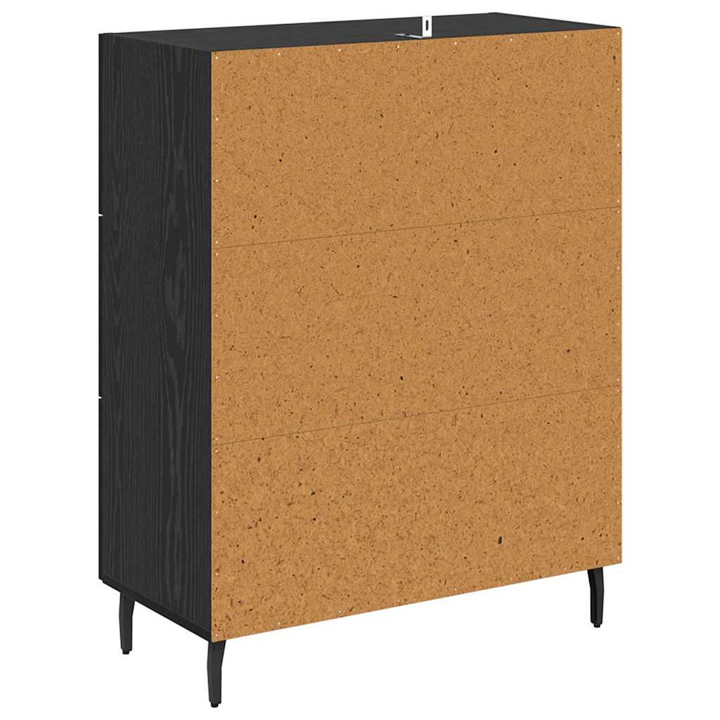 Bufet Stejar Negru 69,5 x 34 x 90 cm Lemn Ingineresc si Fier — imaginea 9