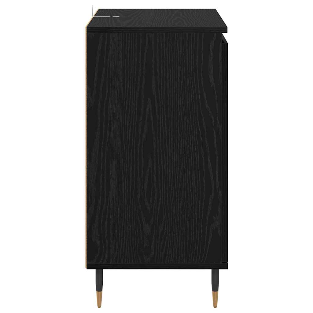 Bufet Stejar Negru 60 x 35 x 70 cm Lemn compozit — imaginea 8