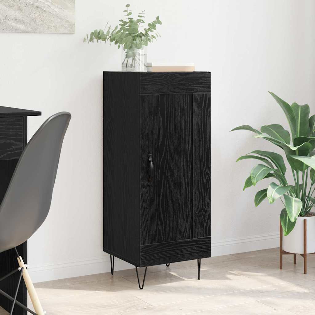 Bufet Stejar Negru 34,5 x 34 x 90 cm Lemn Ingineresc si Fier — imaginea 2