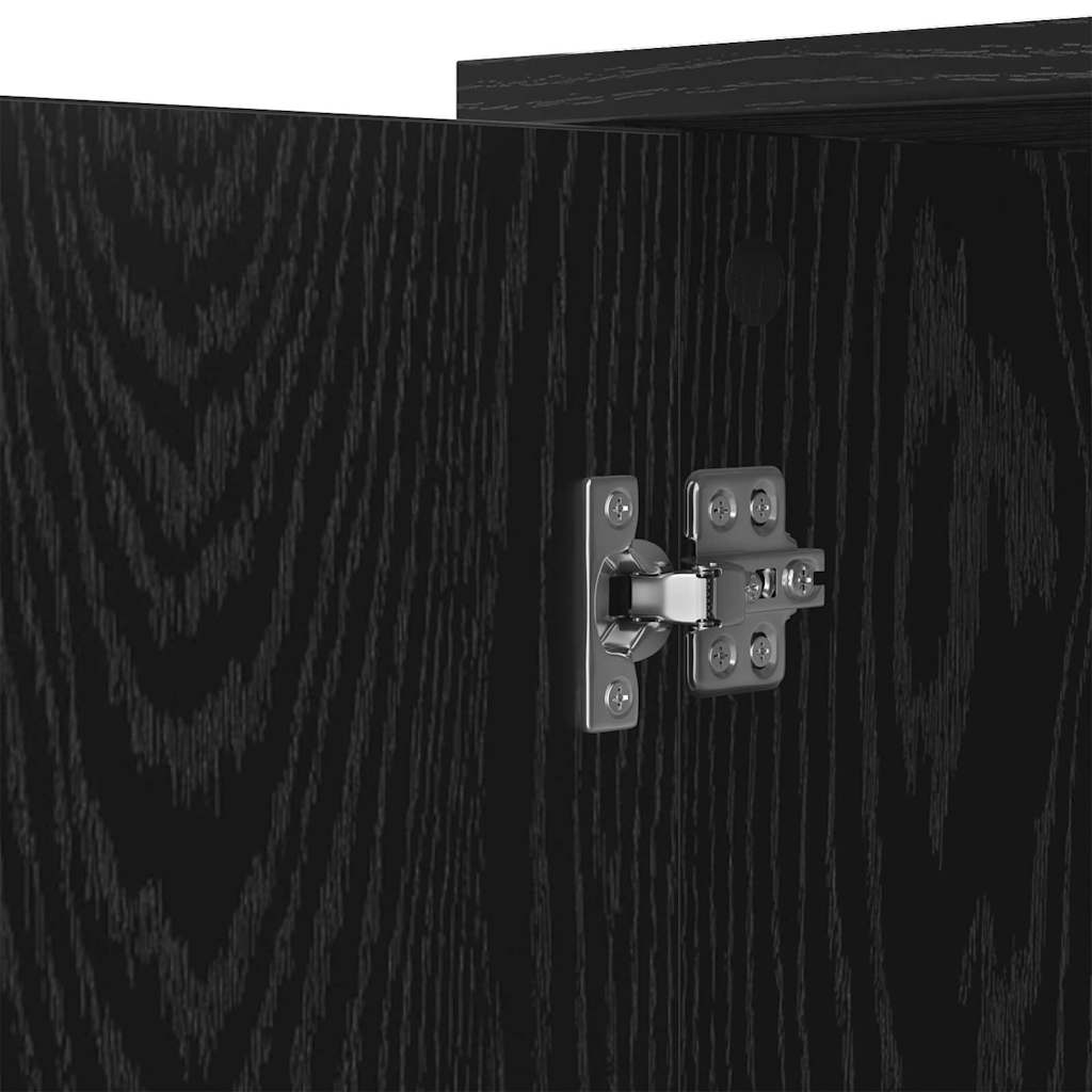 Bufet Stejar Negru 100 x 33 x 75 cm Lemn compozit — imaginea 10