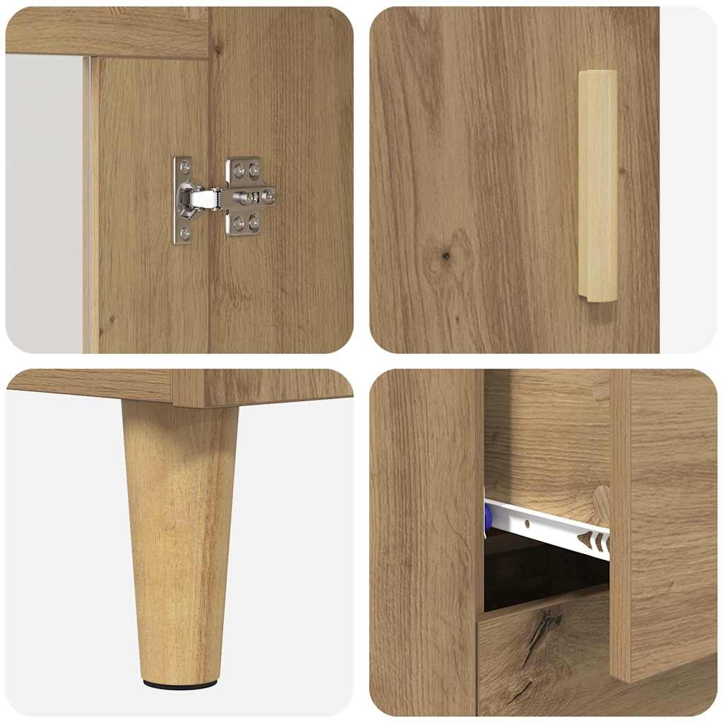 Bufet Stejar Artizanal 69,5 x 34 x 90 cm Lemn compozit — imaginea 10
