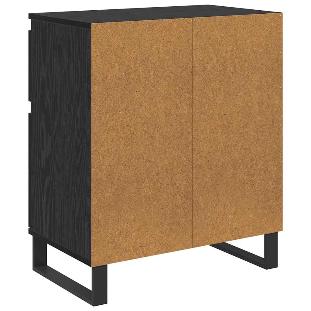 Bufet Stejar Negru 60 x 35 x 70 cm Lemn Ingineresc si Fier — imaginea 9