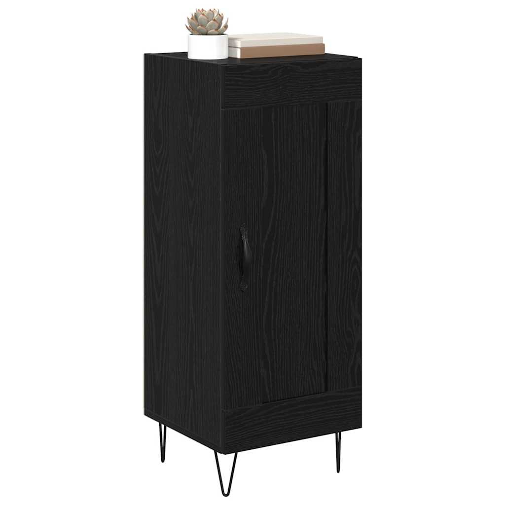 Bufet Stejar Negru 34,5 x 34 x 90 cm Lemn Ingineresc si Fier — imaginea 4