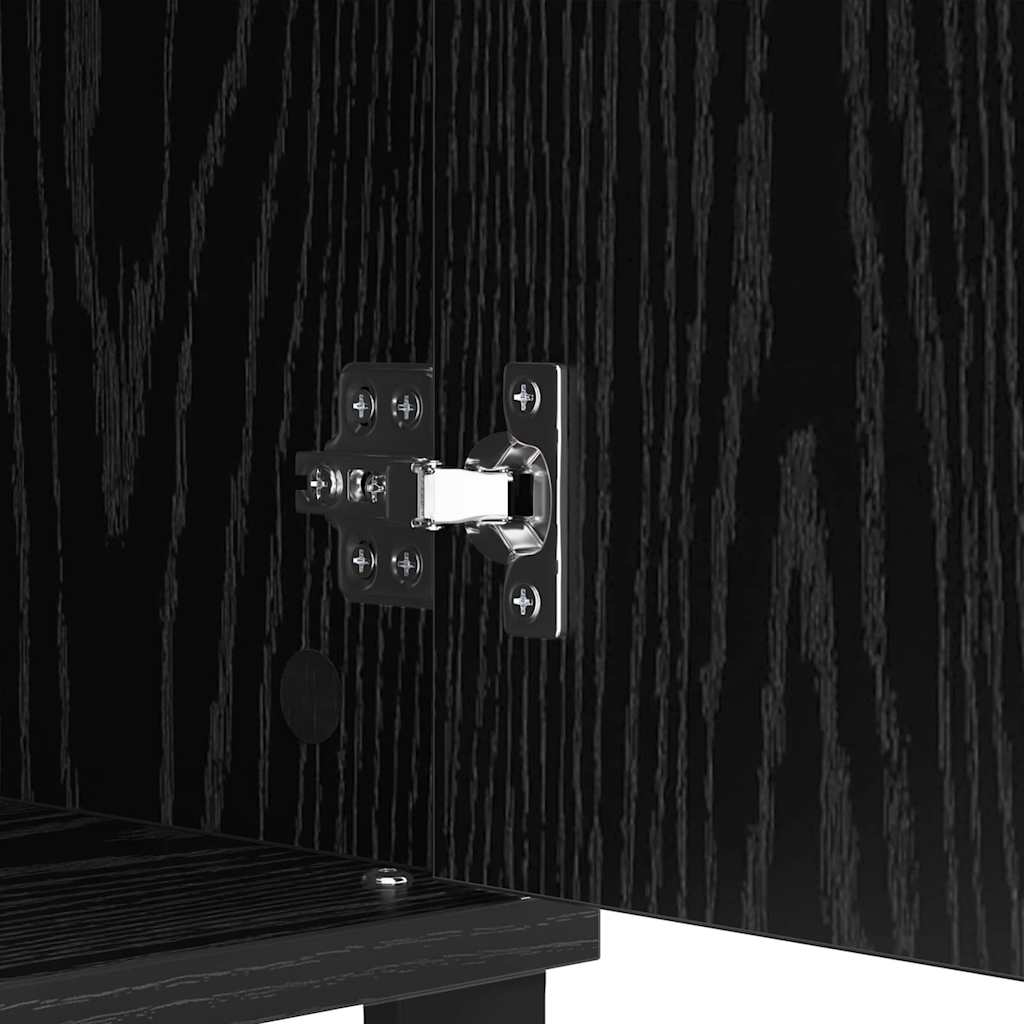 Bufet Stejar Negru 60 x 35 x 70 cm Lemn Ingineresc si Fier — imaginea 11