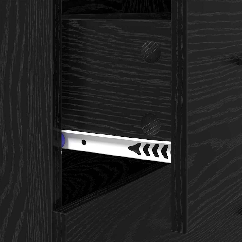Bufet Stejar Negru 69,5 x 34 x 90 cm Lemn Ingineresc si Fier — imaginea 12