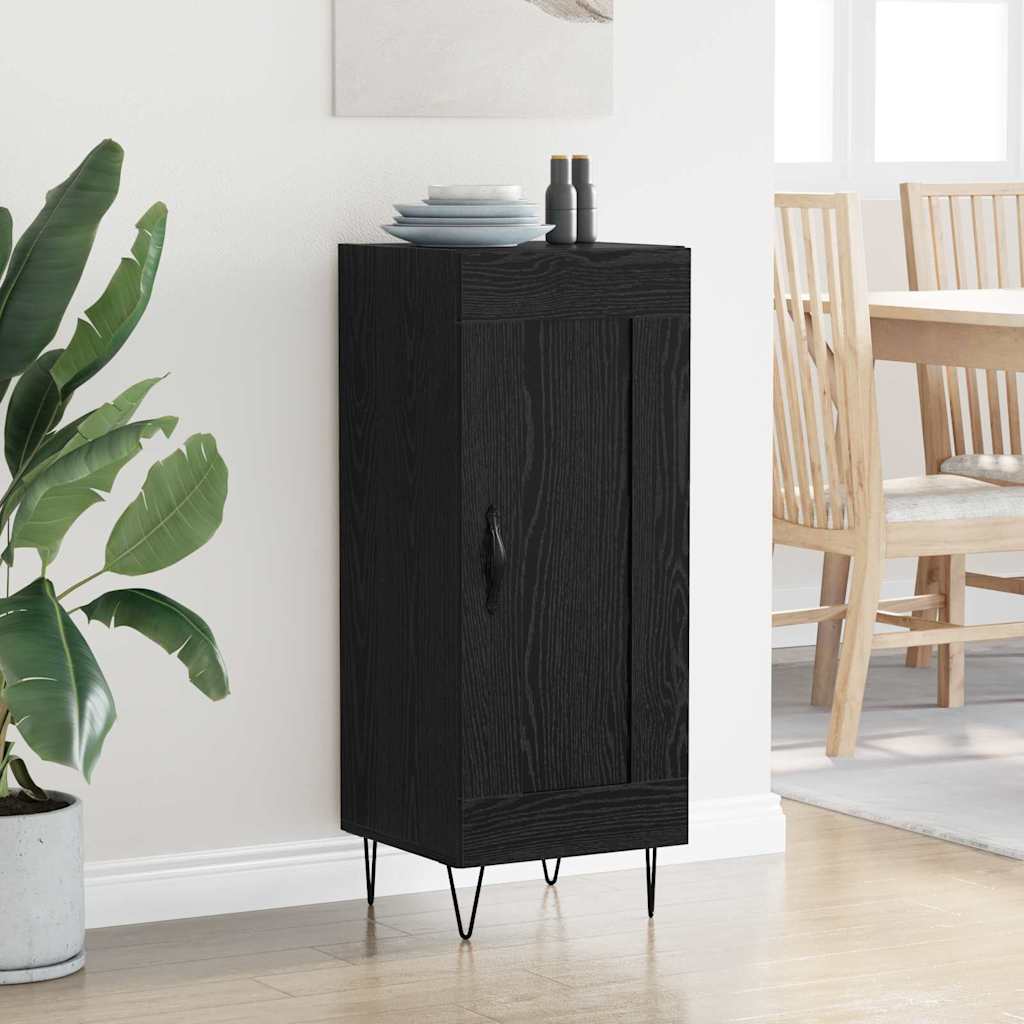 Bufet Stejar Negru 34,5 x 34 x 90 cm Lemn Ingineresc si Fier — imaginea 5