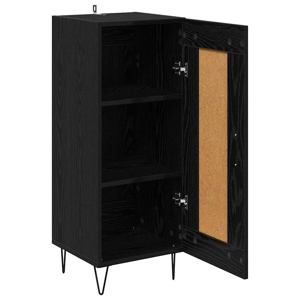 Bufet Stejar Negru 34,5 x 34 x 90 cm Lemn Ingineresc si Fier — imaginea 6