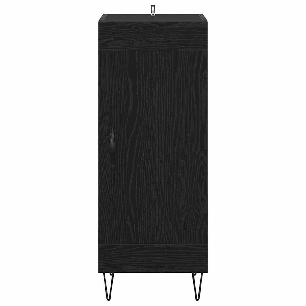 Bufet Stejar Negru 34,5 x 34 x 90 cm Lemn Ingineresc si Fier — imaginea 7