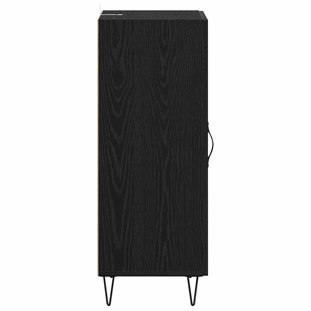 Bufet Stejar Negru 34,5 x 34 x 90 cm Lemn Ingineresc si Fier — imaginea 8