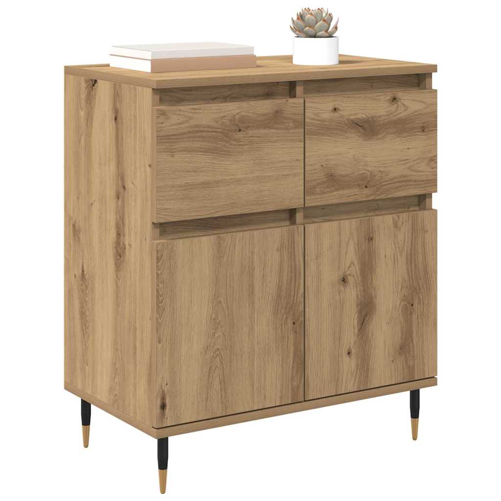 Bufet Stejar Artizanal 60 x 35 x 70 cm Lemn Ingineresc si Fier — imaginea 4