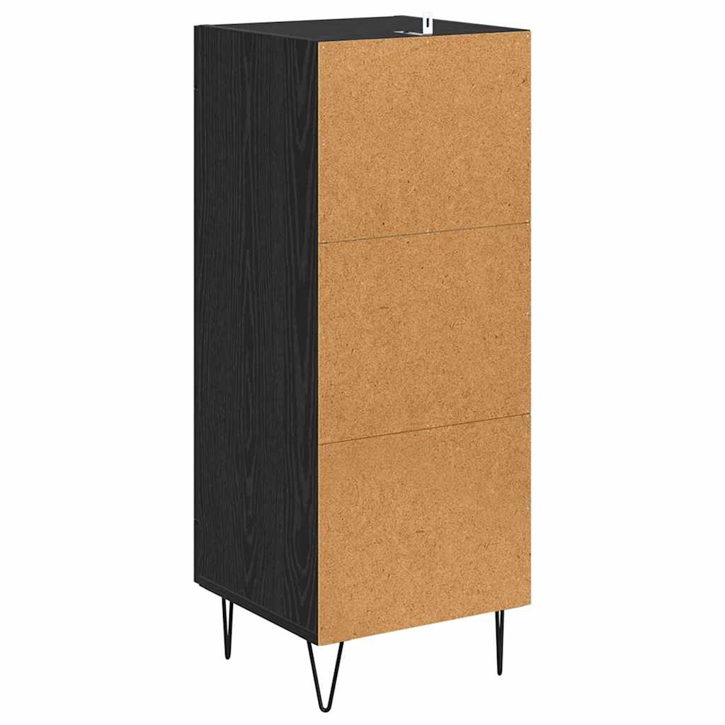 Bufet Stejar Negru 34,5 x 34 x 90 cm Lemn Ingineresc si Fier — imaginea 9