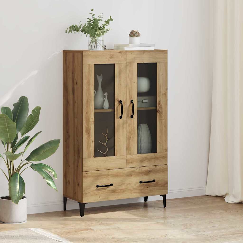 Bufet Stejar Artizanal 70 x 31 x 115 cm Lemn Ingineresc si Fier — imaginea 2