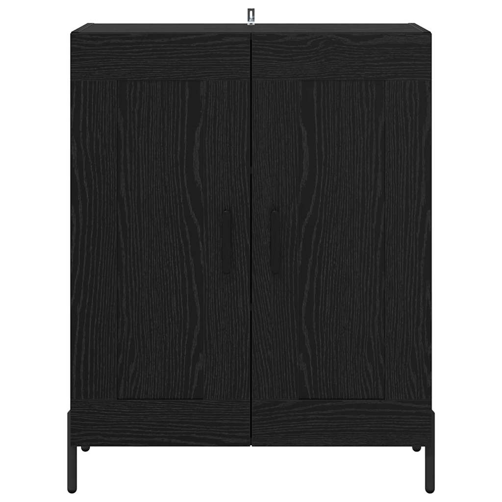 Bufet Stejar Negru 69,5 x 34 x 90 cm Lemn Ingineresc si Fier — imaginea 7