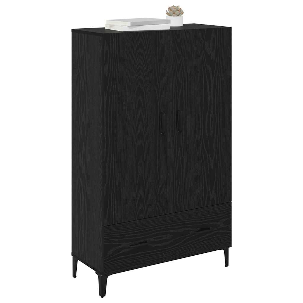 Bufet Stejar Negru 70 x 31 x 115 cm Lemn Ingineresc si Fier — imaginea 4