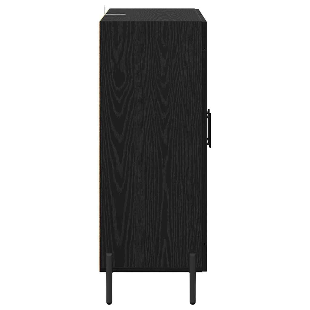 Bufet Stejar Negru 69,5 x 34 x 90 cm Lemn Ingineresc si Fier — imaginea 8