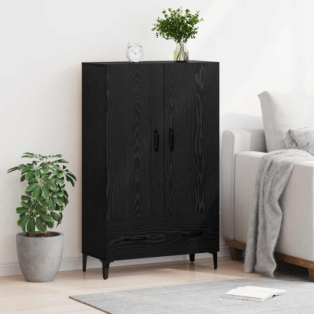 Bufet Stejar Negru 70 x 31 x 115 cm Lemn Ingineresc si Fier — imaginea 5