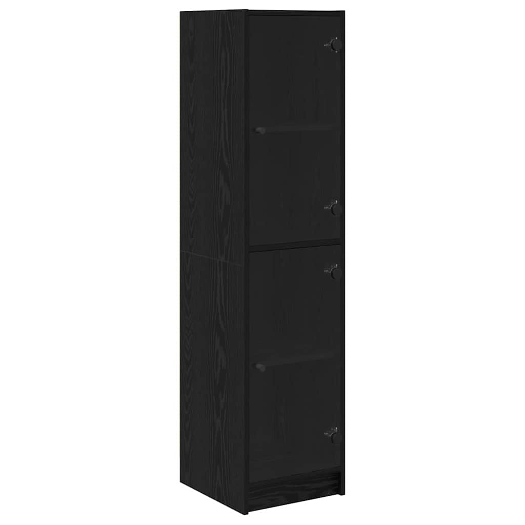 Bufet Stejar Negru 35 x 37 x 142 cm Lemn compozit