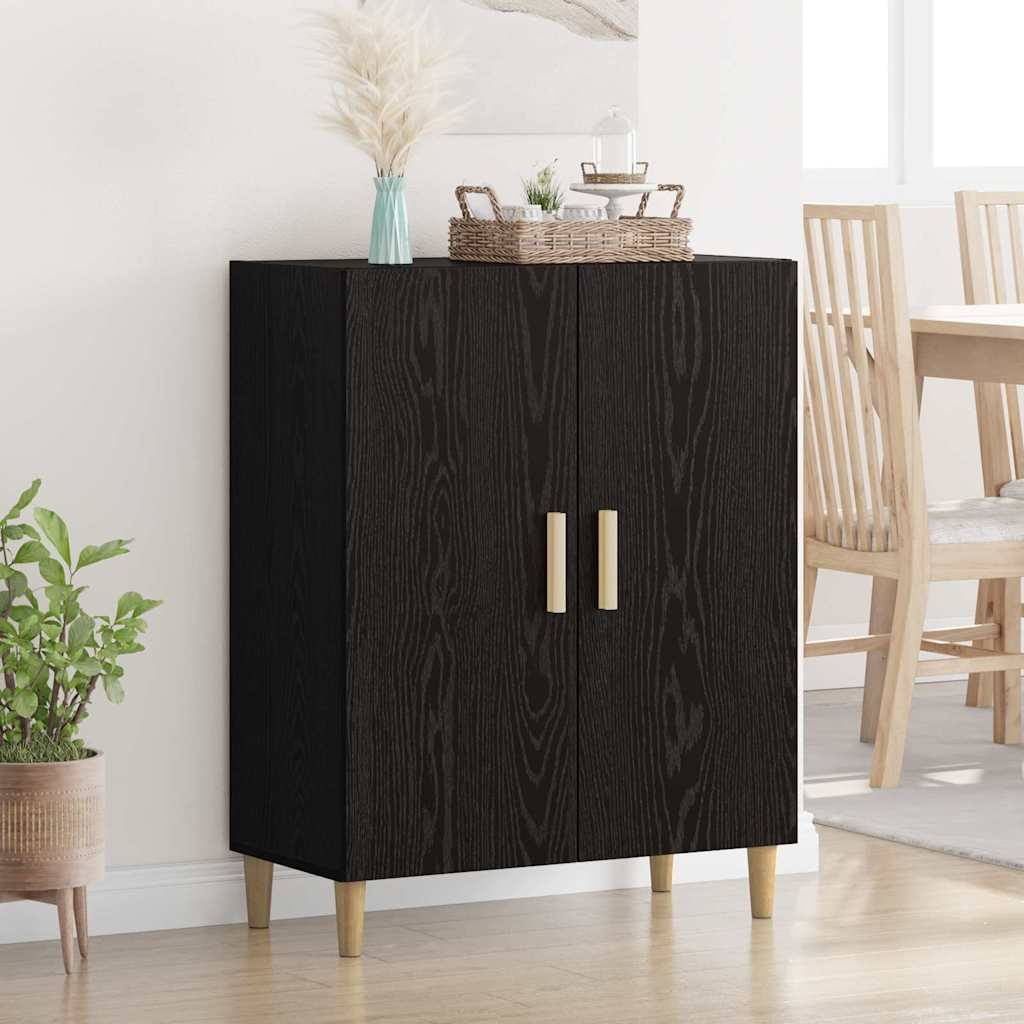 Bufet Stejar Negru 70 x 34 x 90 cm Lemn compozit — imaginea 2