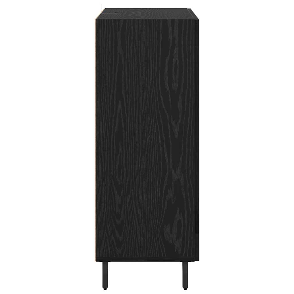 Bufet Stejar Negru 69,5 x 34 x 90 cm Lemn Ingineresc si Fier — imaginea 8