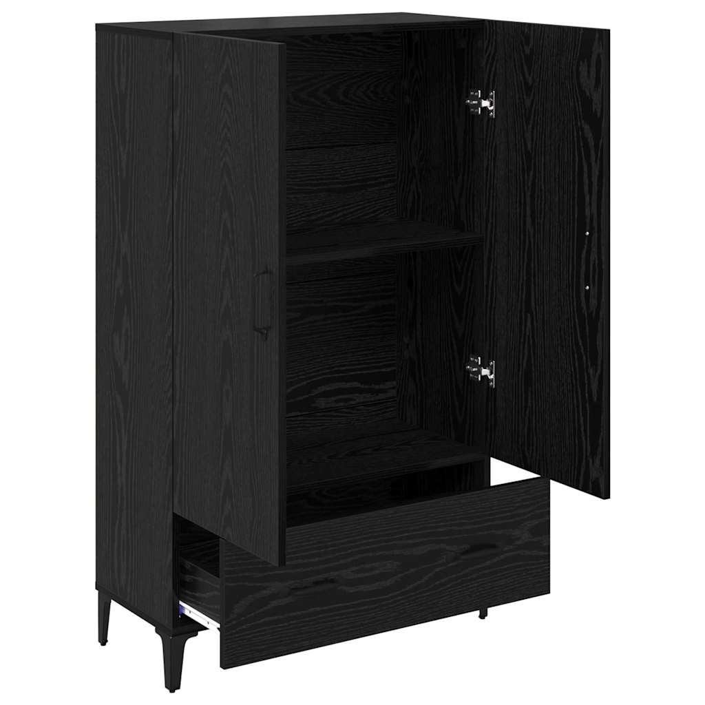Bufet Stejar Negru 70 x 31 x 115 cm Lemn Ingineresc si Fier — imaginea 6
