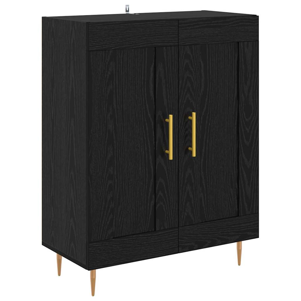 Bufet Stejar Negru 69,5 x 34 x 90 cm Lemn Ingineresc si Fier