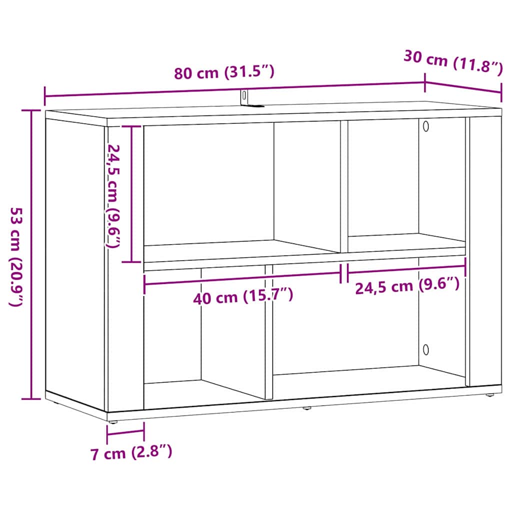 Bufet Stejar Artizanal 80 x 30 x 53 cm Lemn compozit — imaginea 10