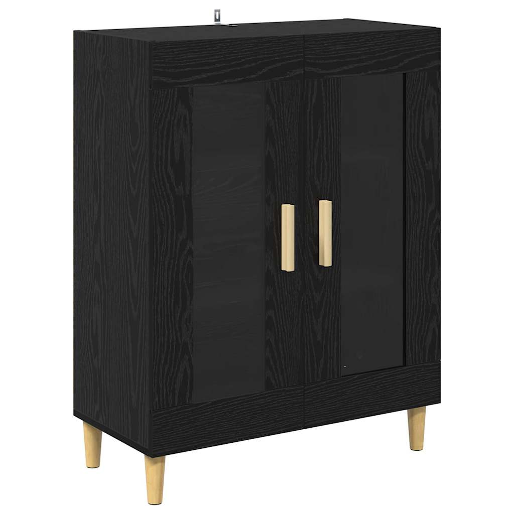 Bufet Stejar Negru 69,5 x 34 x 90 cm Lemn compozit