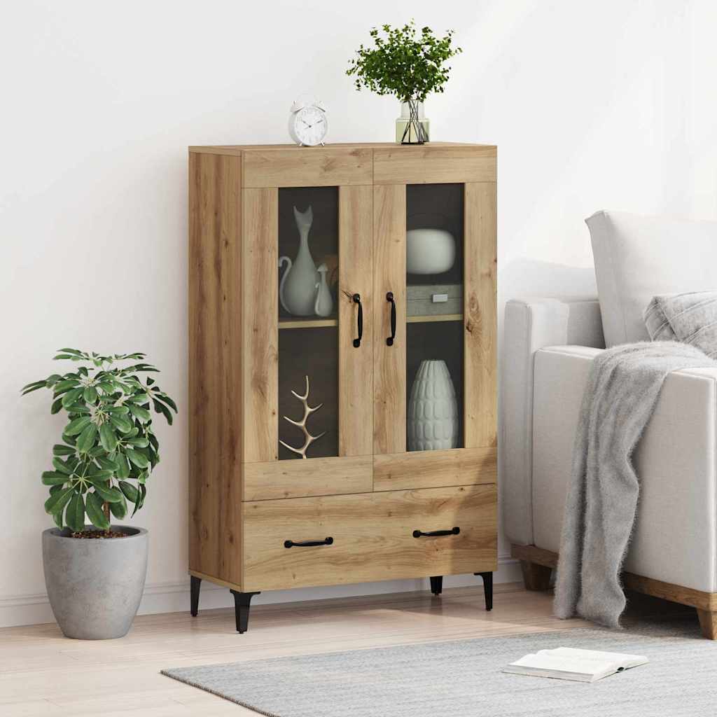 Bufet Stejar Artizanal 70 x 31 x 115 cm Lemn Ingineresc si Fier — imaginea 5