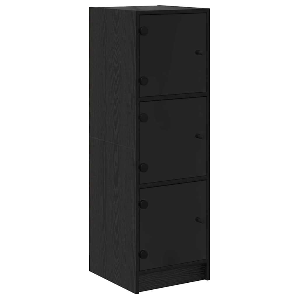 Bufet Stejar Negru 35 x 37 x 109 cm Lemn compozit
