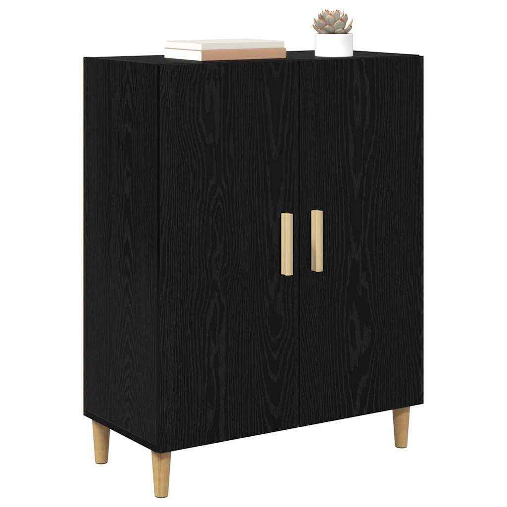 Bufet Stejar Negru 70 x 34 x 90 cm Lemn compozit — imaginea 4