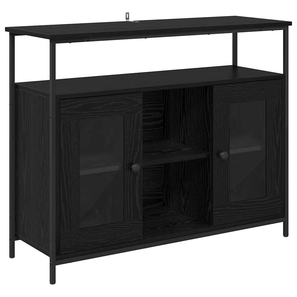 Bufet Stejar Negru 100 x 35 x 80 cm Lemn compozit